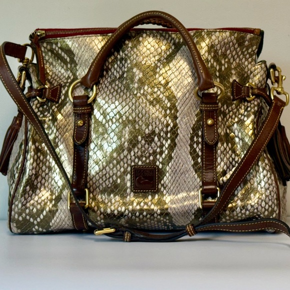 Dooney & Bourke Snake Multi Leather Satchel Crossbody Handbag - Picture 8 of 9